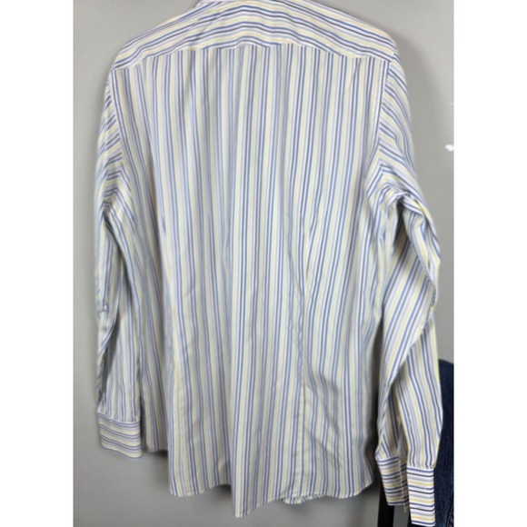 Brooks Brothers x Thomas Mason Superfine Shirting Striped Shirt Italy Sz 17-1/2 - Picture 2 of 10